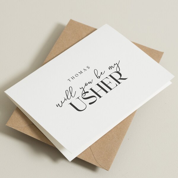 Will You Be My Usher, Personalised Usher Proposal Card, Wedding Card, Will You Be Our, Card For Usher, Usher Gift, Wedding Party Card