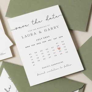 Hochzeit Save The Date Karten mit Umschlägen, Minimalistische Save The Date Karten, Einfache Save The Dates, Moderne Save Our Date Hochzeit Bild 3