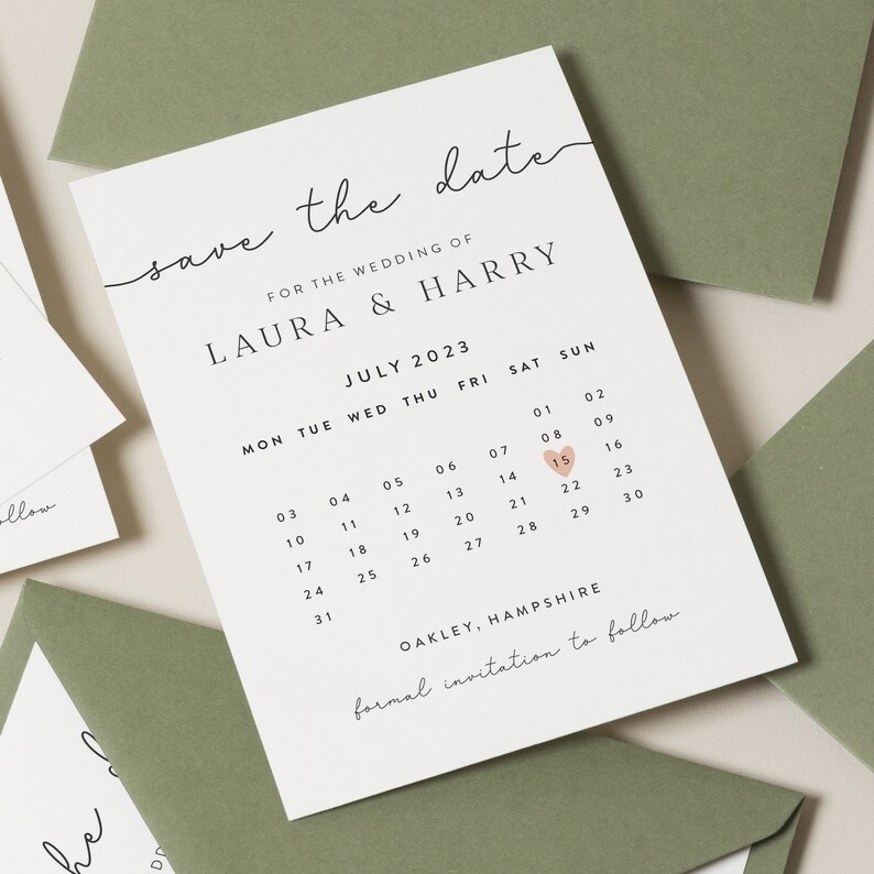 Hochzeit Save The Date Karten mit Umschlägen, Minimalistische Save The Date Karten, Einfache Save The Dates, Moderne Save Our Date Hochzeit Bild 3