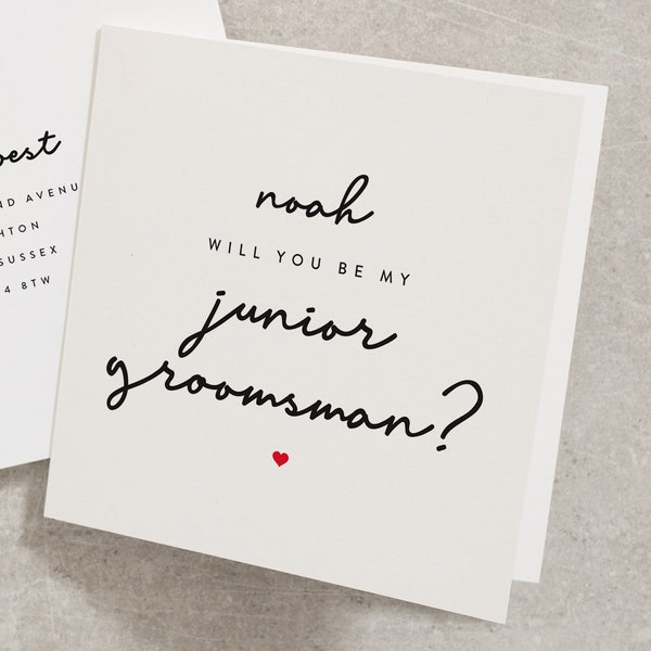 Junior Groomsman Personalised Card, Will You be My Junior Groomsman, Gift, Groomsman Card, Proposal Groomsman Card, Wedding Card WY093