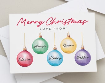 Friends Christmas Card, Personalised Family Christmas Card, Christmas Card With Family Names, Christmas Card For Family Friend, Xmas, Gift