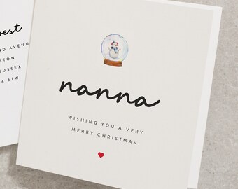 Merry Christmas Nanna Card, Nanna Christmas Card, Christmas Card For Nanna, Nanna Card For Christmas  CC309