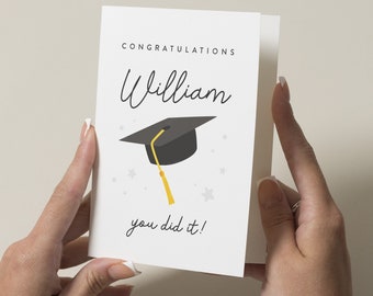 Personalised Graduation Card, Congratulations Graduating Degree Card, Congrats Greeting Card, Personalised University and College Card