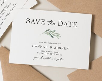 Floral Save The Date Cards, Simple Save The Dates, Modern Save Our Date Wedding, Wedding Cards With Envelopes