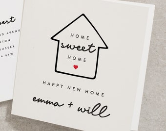 Personalised Happy New Home Card, Home Sweet Home Card, Congratulations On Your New House Card, Personalised New Home Card NH014