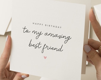 Best Friend Birthday Card, Best Friend Birthday Card For Her, Simple Card For Best Friend, Cute Card For Best Friend, For Friend