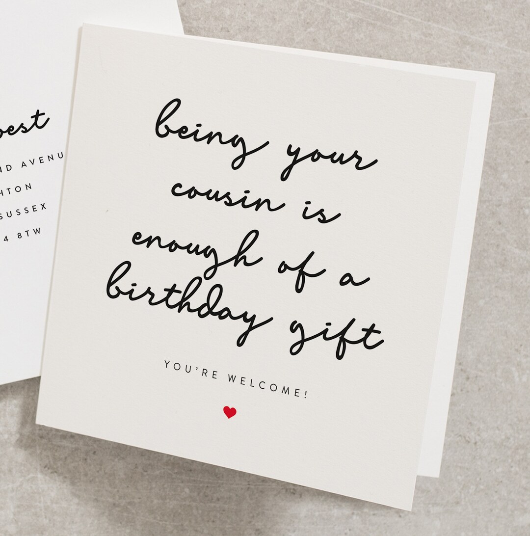 Funny Cousin Birthday Card Being Your Cousin is Enough of A - Etsy