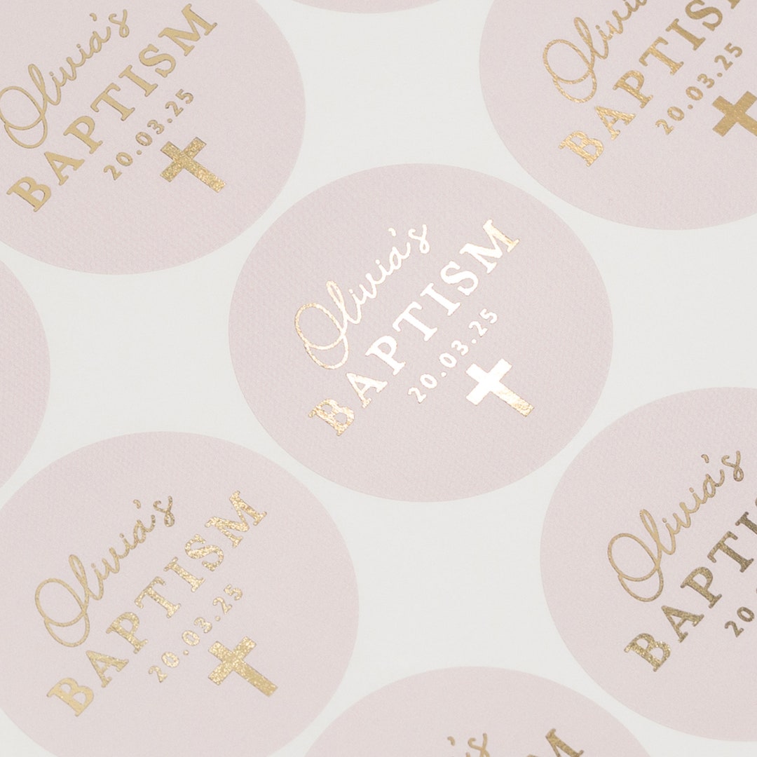 Personalised Christening Stickers, Foiled Christening/baptism Stickers, Naming Ceremony Labels