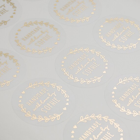 Foiled 37mm Business Logo Stickers