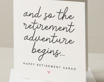 Personalised Retirement Card, Good Luck with your Retirement, Best of Luck Card, New Chapter Card, Leaving Work Card, You'll Be Missed Card