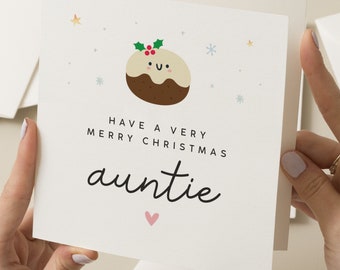 Carte de Noël tante, carte de Noël pour tante, carte de Noël tante, jolie carte de Noël tante, tante, tante, cadeau de Noël