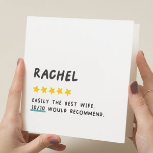 Wife Birthday Card, Personalised Card For Wife, For Wife, Birthday Gift For Her, Happy Birthday Wife, Card For her, Best Wife Card