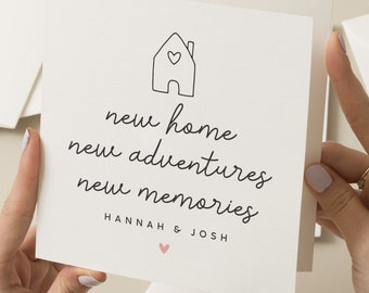 New Home Gift, Housewarming Card, New Adventures, New Memories Greeting Card, Personalised New Home Card, Congratulations Housewarming Gift