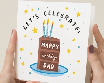 Happy Birthday Card Dad, Birthday Card For Dad, Dad Birthday Gift, Celebration Card For Dad, Daddy Birthday Card, Birthday Card For Father