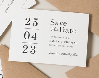 Simple Save the Date Card, Wedding Save The Dates, Printed Save The Date Card, Modern Save The Date, Personalised Save The Dates