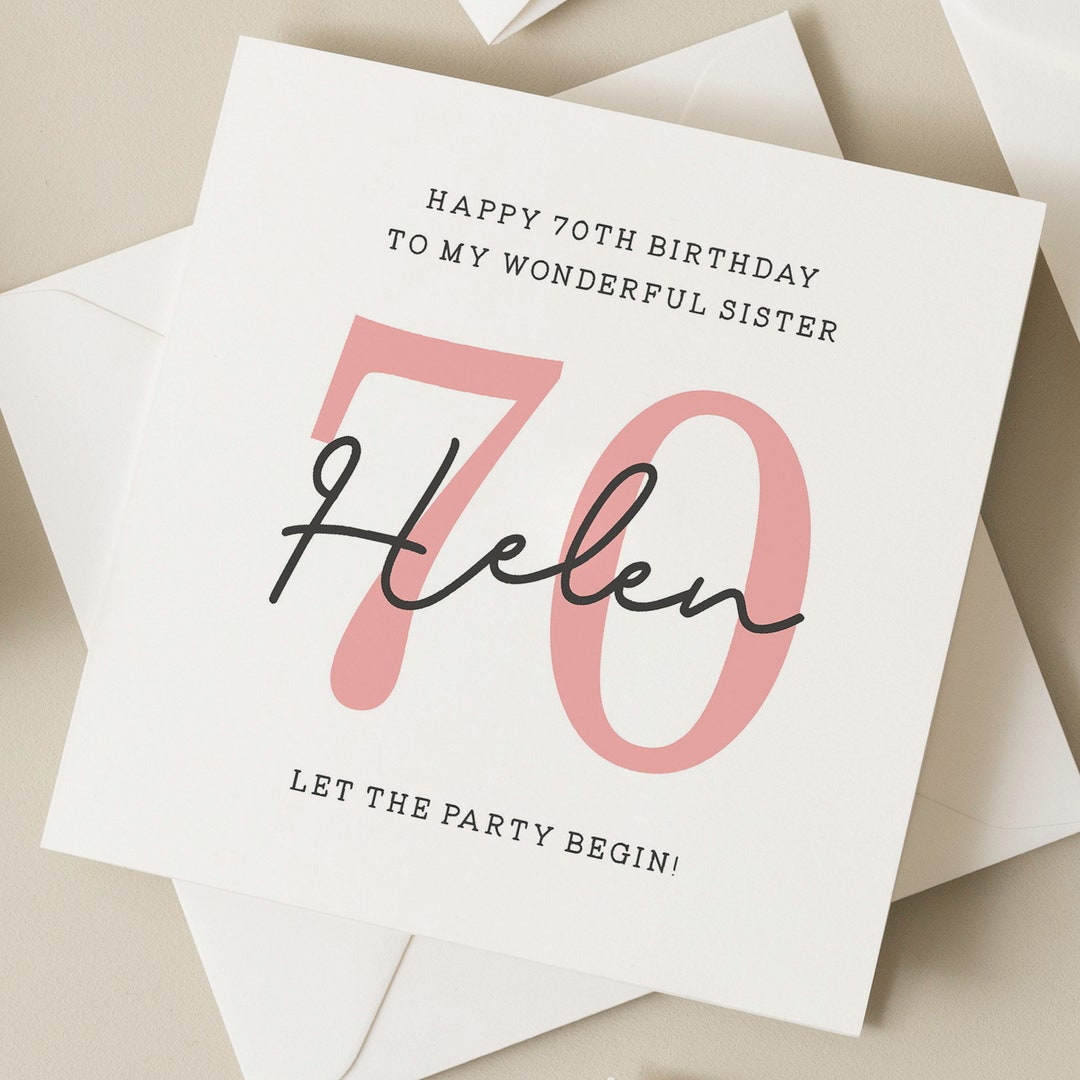 Sottobicchiere Rigido MDF Con Scritta 'Happy 70th Birthday Sister' E Motivo Floreale - 9x9 Cm - 5