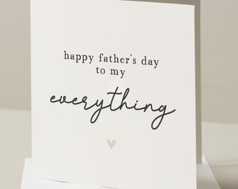 Happy Fathers Day Husband, To My Everything, Cute Fathers Day Card For Partner, Fathers Day Card For Boyfriend, Father's Day Card For Him
