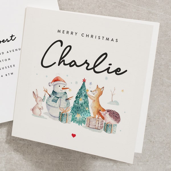 Personalised Christmas Card for Son or Daughter, Christmas Card for Baby Boy or Girl, Christmas Card for Children, Kids Christmas Card CC568