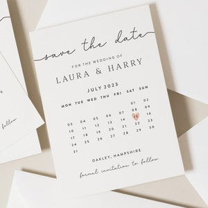 Hochzeit Save The Date Karten mit Umschlägen, Minimalistische Save The Date Karten, Einfache Save The Dates, Moderne Save Our Date Hochzeit Bild 5