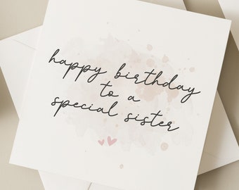 Carte d'anniversaire soeur, carte définition soeur, cadeau pour soeur, carte de remerciement simple pour elle, carte meilleur ami pour soeur