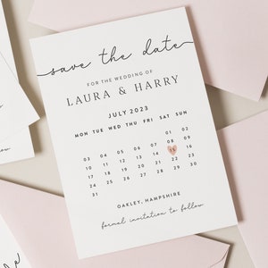 Hochzeit Save The Date Karten mit Umschlägen, Minimalistische Save The Date Karten, Einfache Save The Dates, Moderne Save Our Date Hochzeit Bild 1