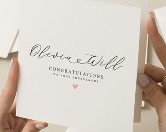 Personalised Engagement Card, Congratulations On Your Engagement, For The Happy Couple, Engagement Card For Friends, Celebrate Engagement