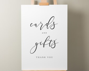 Modern Wedding Cards And Gifts Sign, Cards And Gifts Sign For Wedding, Minimalistic Wedding Sign, Wedding Signage 'Harper'