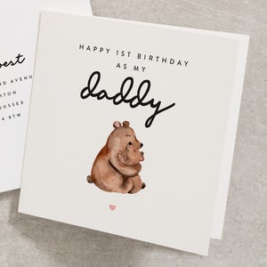 Happy 1st Birthday As My Daddy, Woodland Birthday Card, For Daddy, 1st First Birthday Card For Daddy, Cute Birthday Card, For Dad BC861