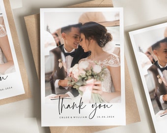 Cartes de remerciement pour mariage, Cartes de remerciement pour mariage, Carte de remerciement pour mariage, Carte de remerciement pour mariage, Carte de remerciement, Carte de mariage simple avec photo