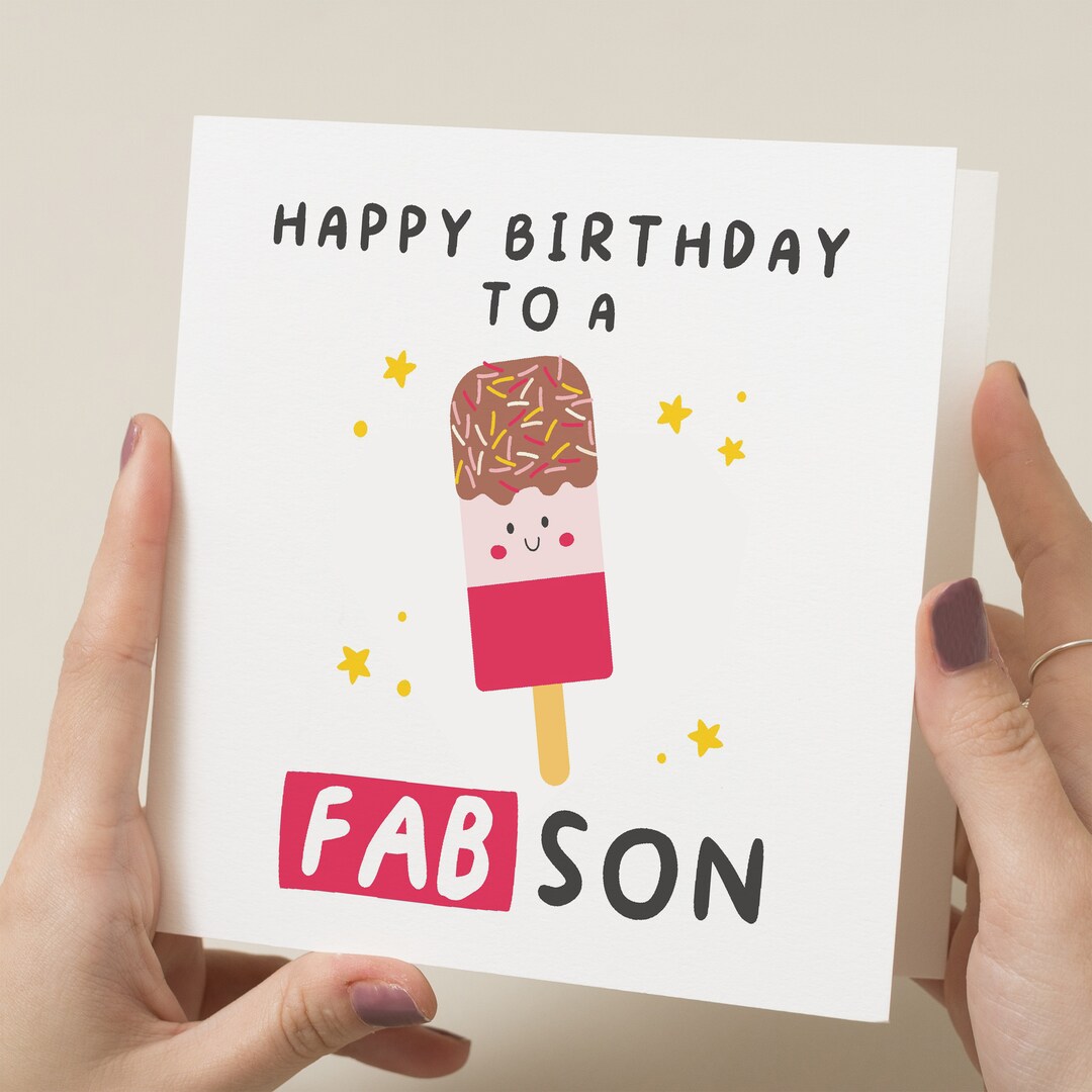 Son Birthday Card, Happy Birthday Son Card, Fab Birthday Gift for Him ...