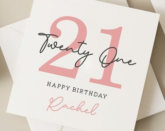 Personalised 21st Birthday Card For Daughter, Sister 21st Birthday Card, Granddaughter 21st Birthday Card, Niece 21st Birthday Gift,