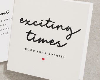 Personalised Good Luck Card, Exciting Times Good Luck Card, Good Luck In Your New Job Card, Best of Luck In Your Job Interview Card GL017