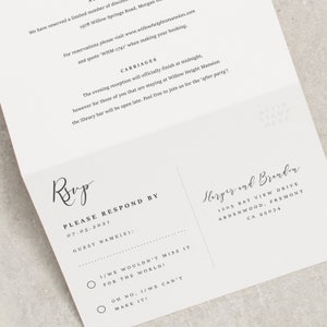 Elegant Grey Monogram Wedding Invitation With Vellum and Wax Seal, Classic Concertina Wedding Invites With Smoke Envelopes 'Harper' SAMPLE image 4