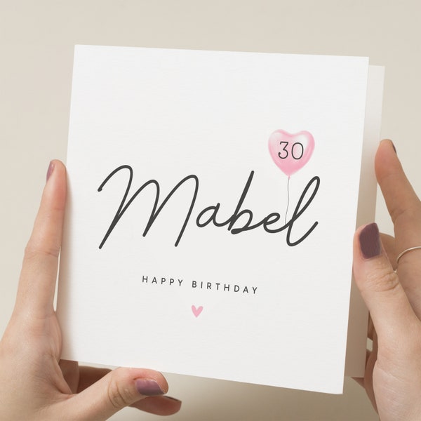 Personalised 30th Birthday Card For Her, Happy Thirtieth Birthday Card, Daughter 30th Birthday Card, 30th Birthday Gift For Sister, Friend