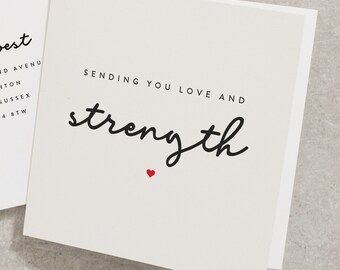Denken aan je kaart, je liefde en kracht sturen, positieve kaart, aanmoedigingskaart voor dochter, motiverende vriendschapskaart TH017
