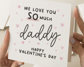 Happy Valentines Day Daddy, Valentines Card For Daddy, Baby First Valentines Day Card To Daddy, Newborn To Daddy, Dad Valentine Card
