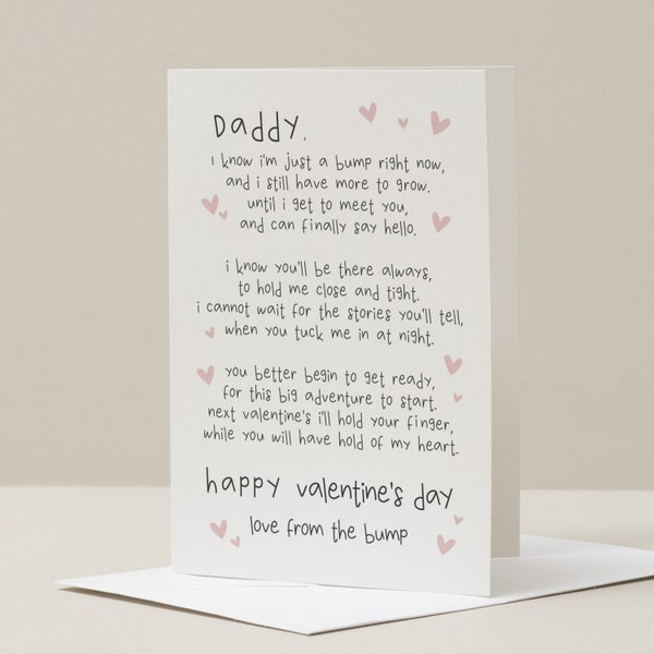 Daddy To Be Valentines Card, For My Daddy To Be, Valentines Day Card For Him, Pregnancy Valentine Card, Dad To Be Card From The Bump