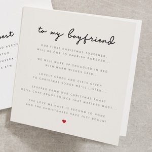 Our 1st Christmas Together Card, Romantic Christmas Card Boyfriend, First Christmas Card for Boyfriend, Poem Christmas Card for Him CC155