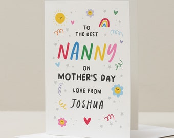 Nanny Mothers Day Card, Personalised Mothers Day Card Nan, Grandma Mothers Day Card, Card For Grandparent, Mothers Day Card To Nanny, Nan