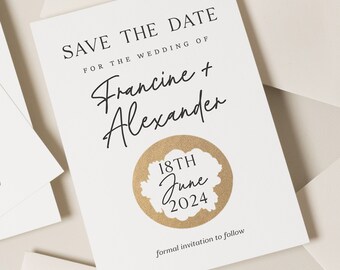 Scratch Off Save The Date Cards, Modern Save The Date Scratch Card, Classic Wedding Save Our Date Cards, Wedding Date Announcement Card