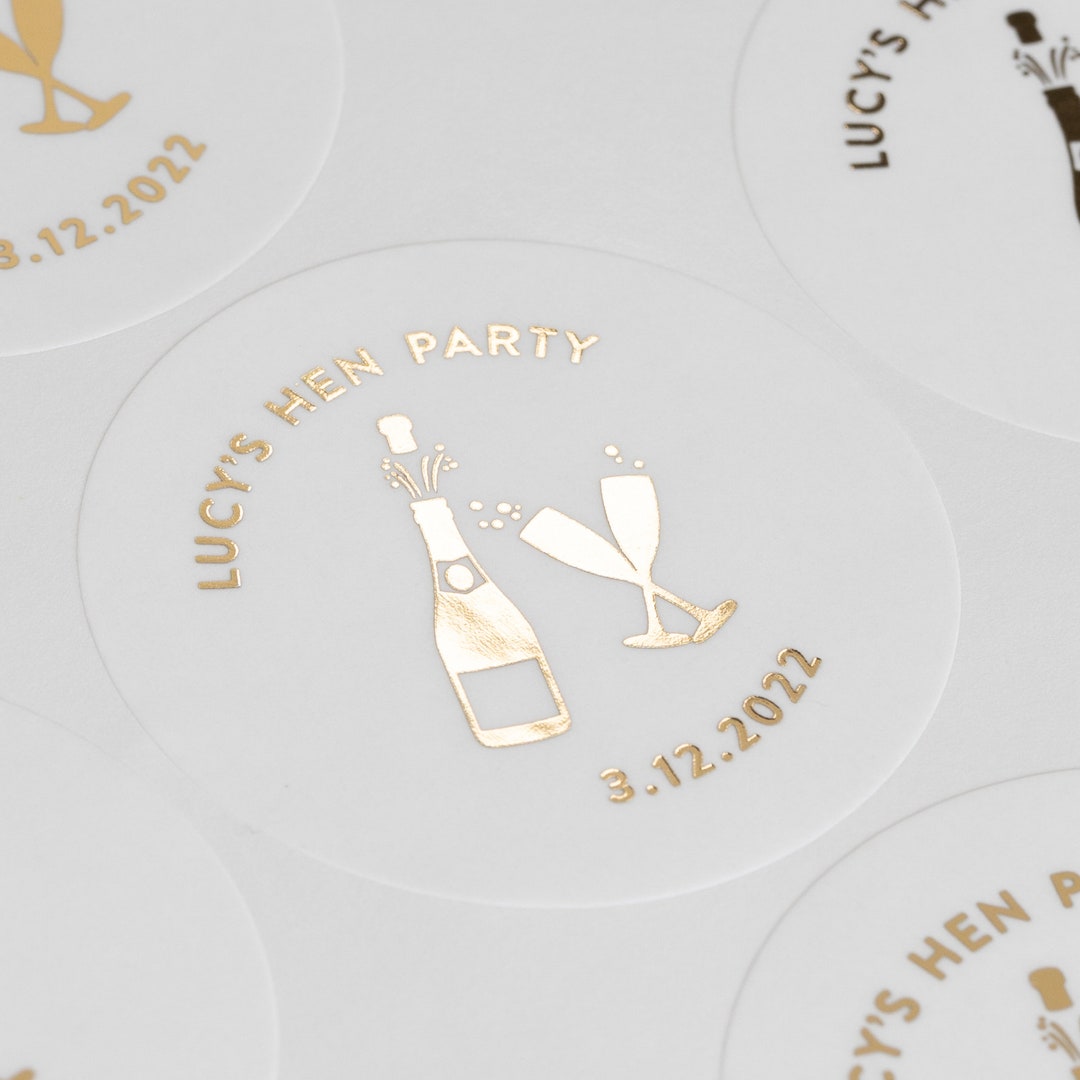 Hen Do Stickers Personalised Hen Party Stickers Foiled Event Etsy UK