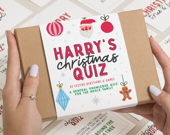 Christmas Advent Quiz Party Game, Personalised Christmas Stocking Filler, Christmas Advent Game, Christmas Eve Gift, Christmas Table Present