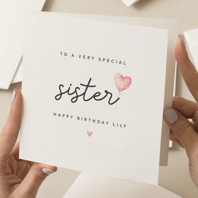 Personalised Sister Birthday Card, Sister Gift, Special Sister Birthday Card, Birthday Card For Sister, Happy Birthday Sister Card image 1