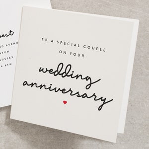 To A Special Couple Anniversary Card, Happy Anniversary Card, Parents Anniversary Card, On Your Wedding Anniversary Card AN097