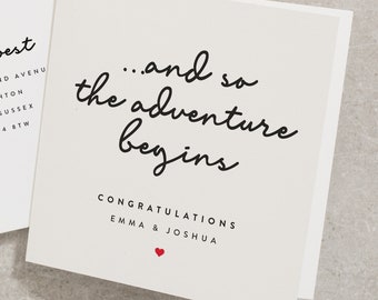 Personalised Engagement Card, Engagement Card, Congratulations Engagement Card, Adventure Begins Engagement Card EN036