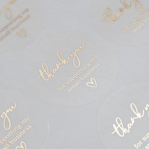 Thank You For Supporting My Small Business, Foil Stickers For Small Business Packaging, Silver, Gold, Rose Gold, Round Stickers, 51mm ST055
