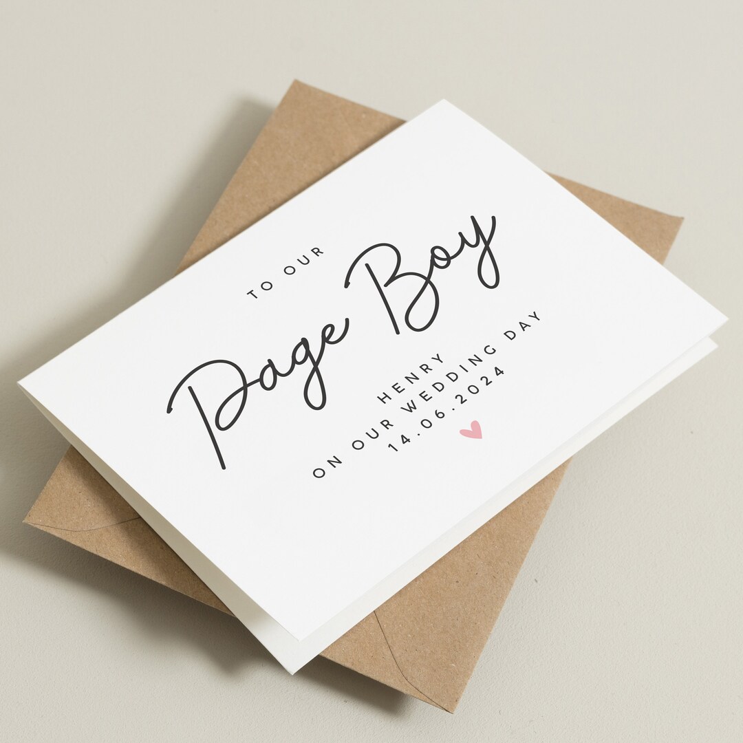 To Our Page Boy on Our Wedding Day, Personalised Page Boy Wedding Day