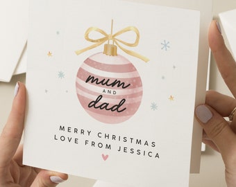 Mum And Dad Christmas Card, Custom Christmas Card For Mum And Dad, Christmas Card Parents, Personalised Christmas Card For Parents, Xmas