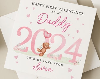 First Valentines As My Daddy, Valentines Card For Daddy, Baby First Valentines Day Card To Daddy, Newborn To Daddy, Dad Valentine Card