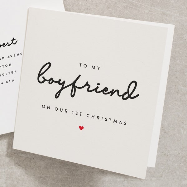 For My Boyfriend On First Christmas Card, Christmas Card For My Boyfriend, Xmas Card To My Boyfriend, 1st Christmas Together Card CC511